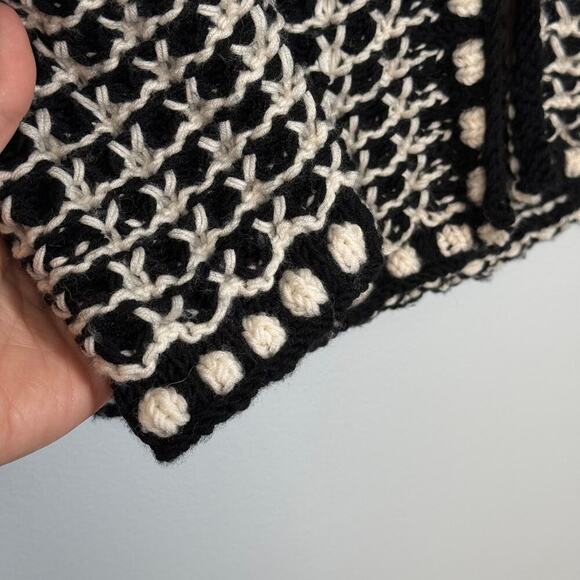 J.Crew Handknit Wool Cardigan Lady Jacket L Parisian Inspired Textured Knit - Picture 10 of 11